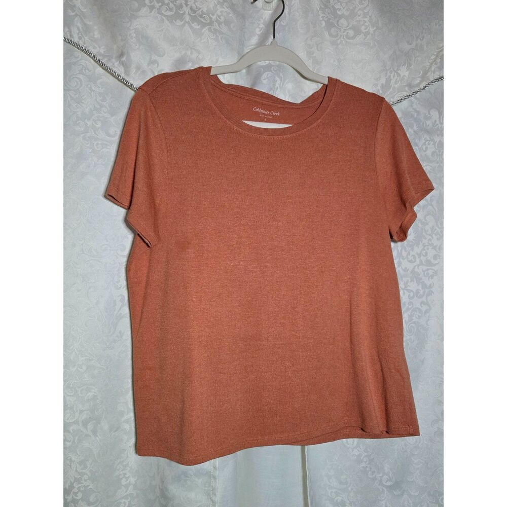 Coldwater Creek Orange Crew Neck Tee Normcore Fall Basic | S